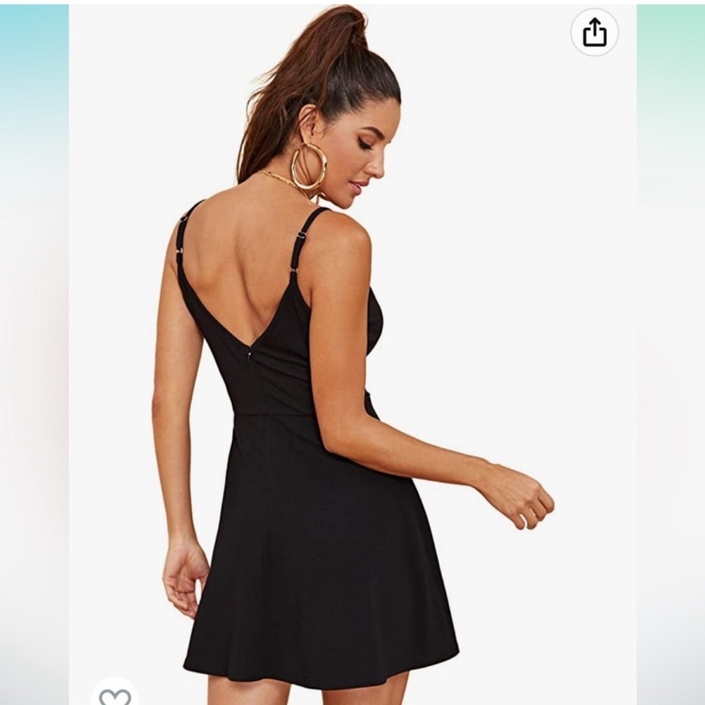 SHEIN Black V-Neck Mini Dress - Picture 2 of 11